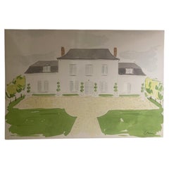 Chateau Painting Printed on Large Canvas-2