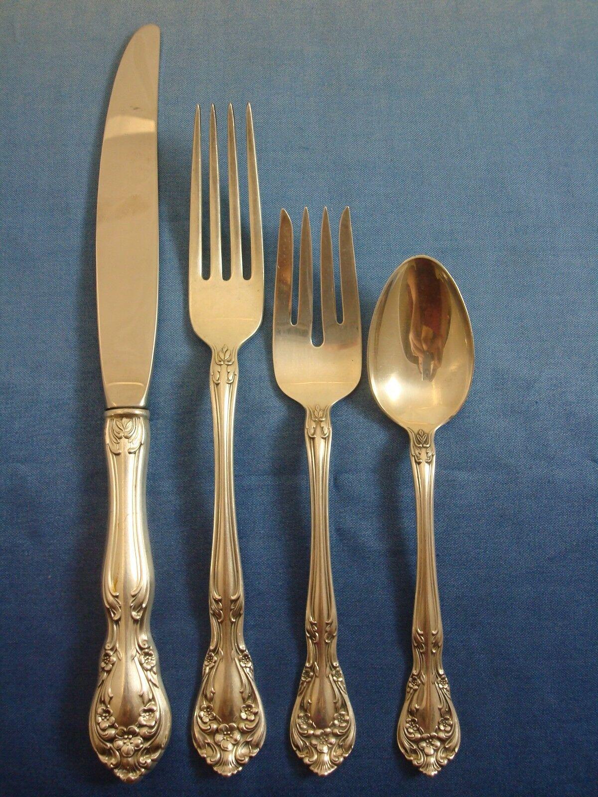 Chateau Rose by Alvin Sterling Silver Flatware Set Service Dinner Size 52 Pieces In Excellent Condition For Sale In Big Bend, WI