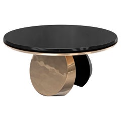 "Château" Round Table with Bronze and Stainless Steel, Handmade, Istanbul