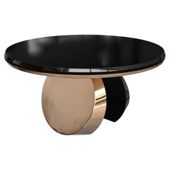 Tavolo rotondo "Château" in bronzo e acciaio inossidabile, fatto a mano, Istanbul