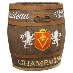 Chateau Villaret French Antique Champagne Barrel or Planter, Circa 1920s