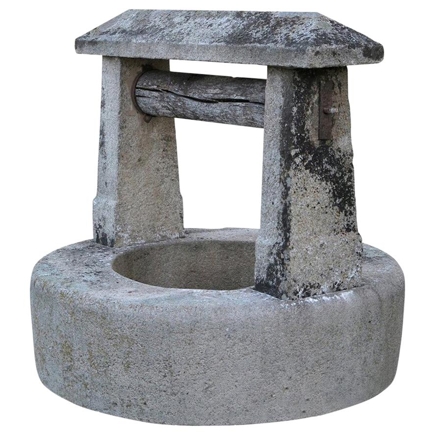 Wishing-Well Chateau Style, hand-carved in Stone from France, 1800s. For Sale