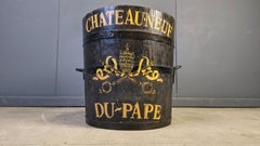 Chateauneuf du pape wooden grape hod bucket, 1950s
