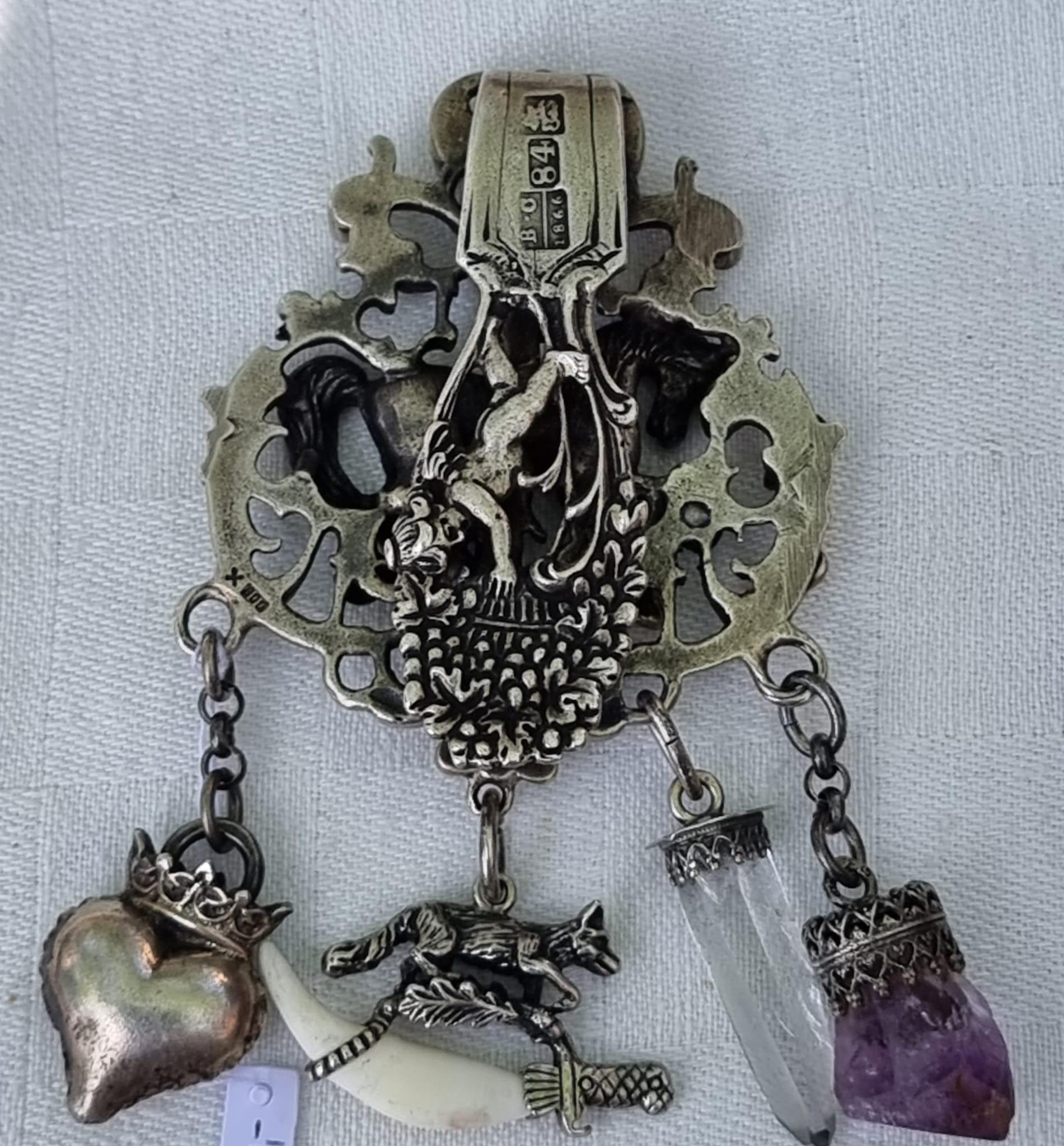 Antique CHATELAINE sterling silver, Russia 19th century, signed Vasili Semenov In Good Condition In SAINT-CLOUD, FR