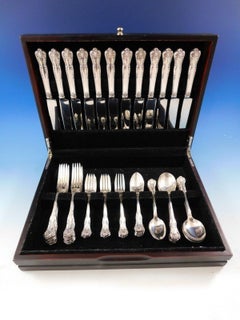 Chatelaine by Lunt Sterling Silver Flatware Set Dinner Service 60 Pieces S Mono