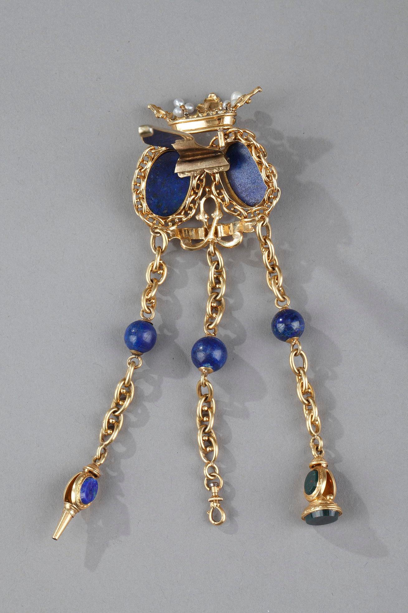 Chatelaine in Gold and Semi-Precious Stones For Sale 7