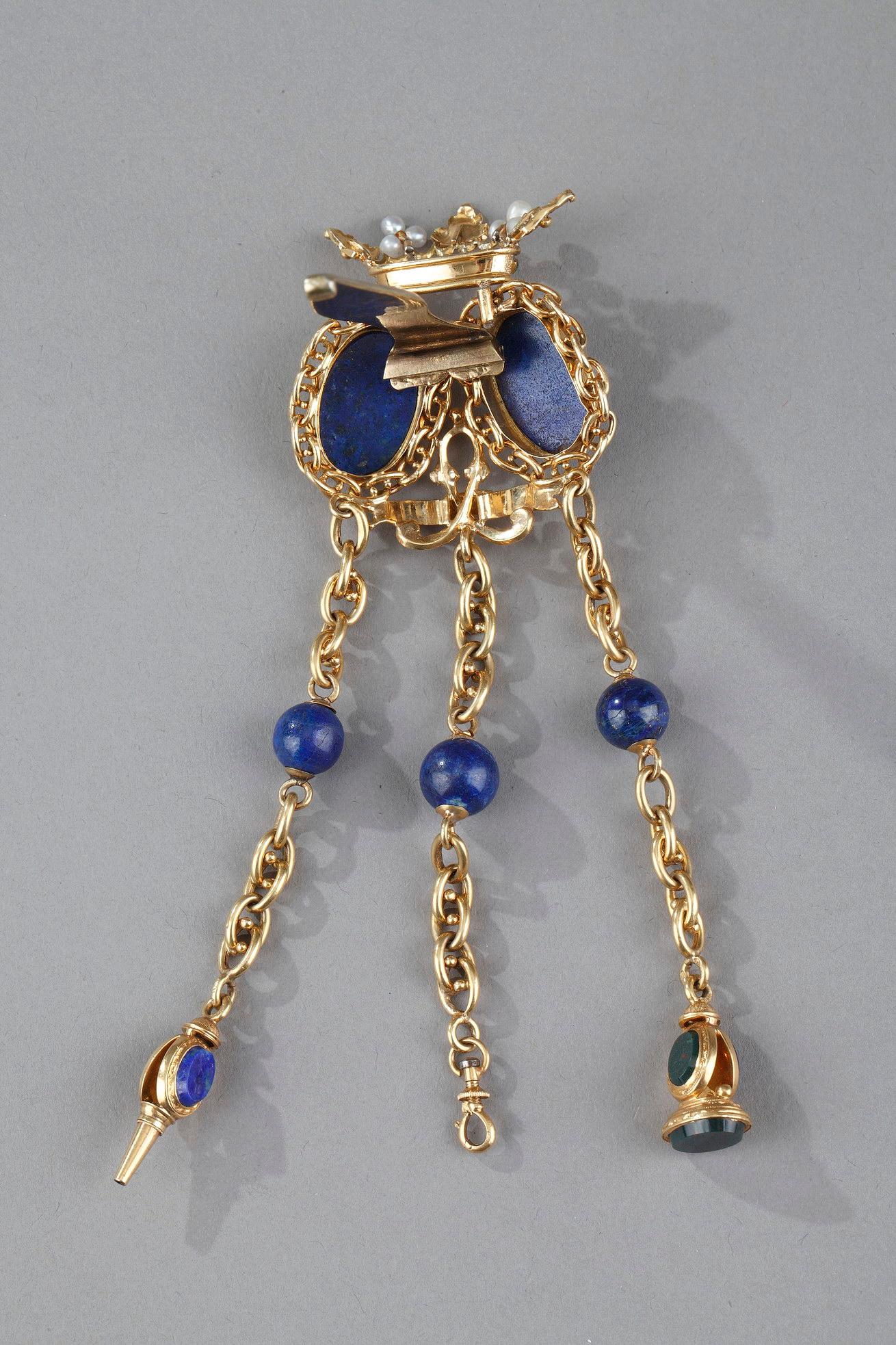 Chatelaine in Gold and Semi-Precious Stones For Sale 7