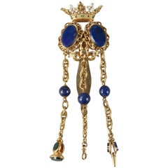 Chatelaine in Gold and Semi-Precious Stones
