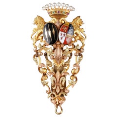 Chatelaine in Gold, Enamel, Semi-Precious Stones, and Pearls