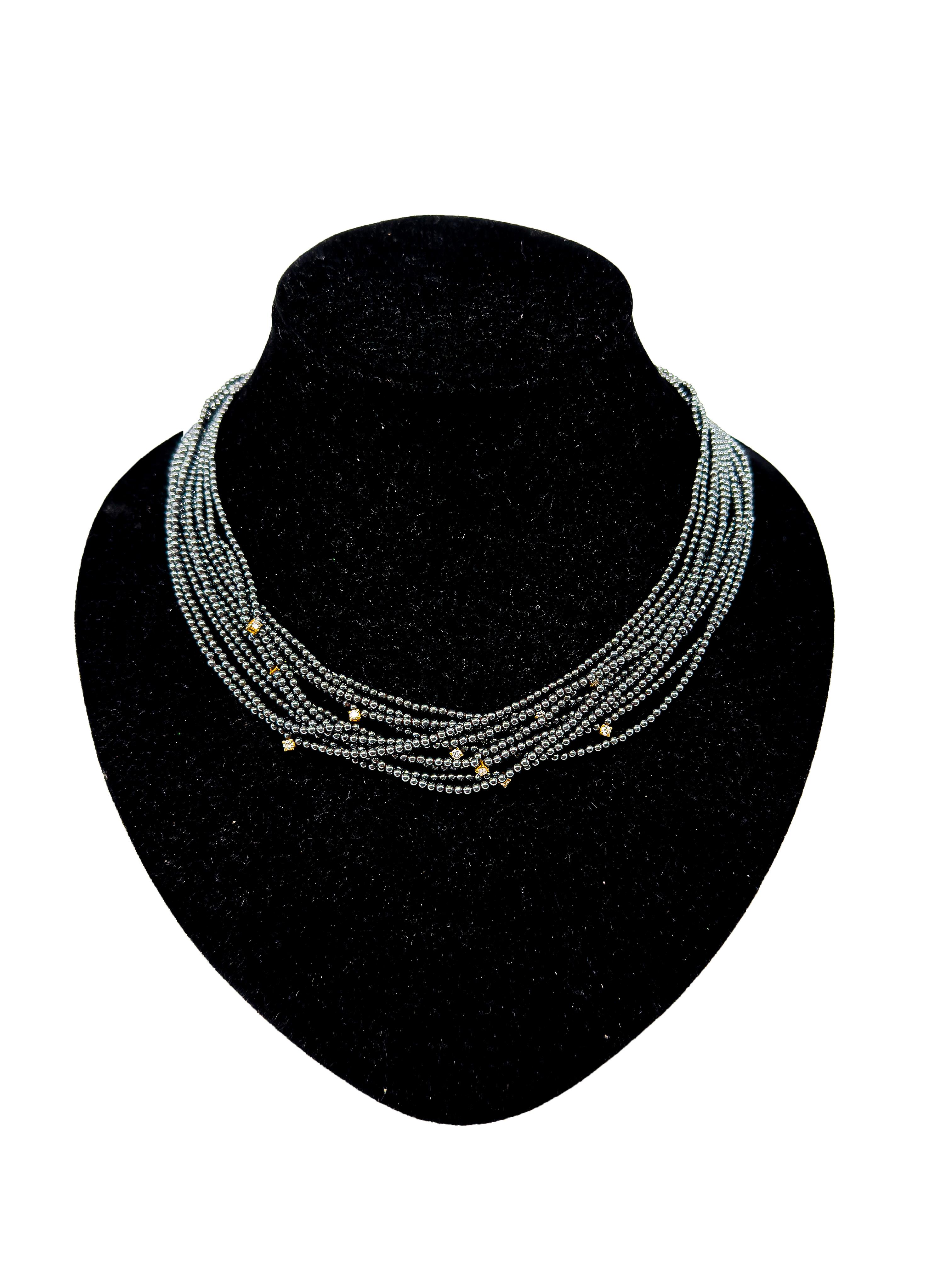 Modern Bracelet and Necklace Set with Tahitian Pearls and Diamonds For Sale