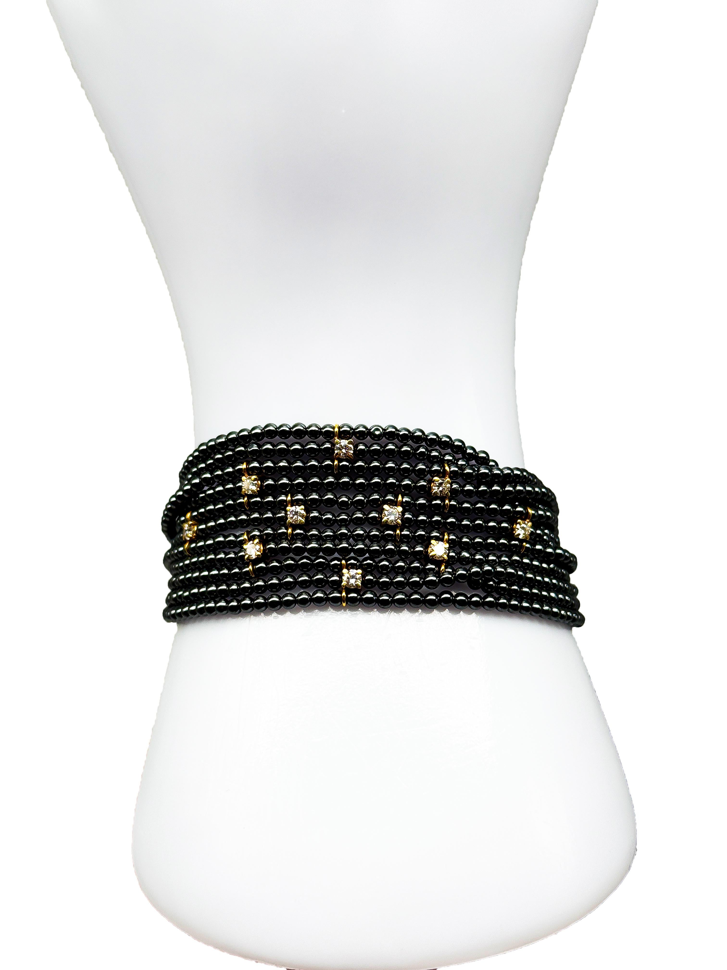 Women's Bracelet and Necklace Set with Tahitian Pearls and Diamonds For Sale