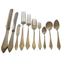 Used Chatham by Durgin Sterling Silver Flatware Set for 12 Service 132 Pieces Dinner