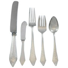 Chatham Hammered by Durgin Sterling Silver Flatware Service for 8 Set 43 Pieces