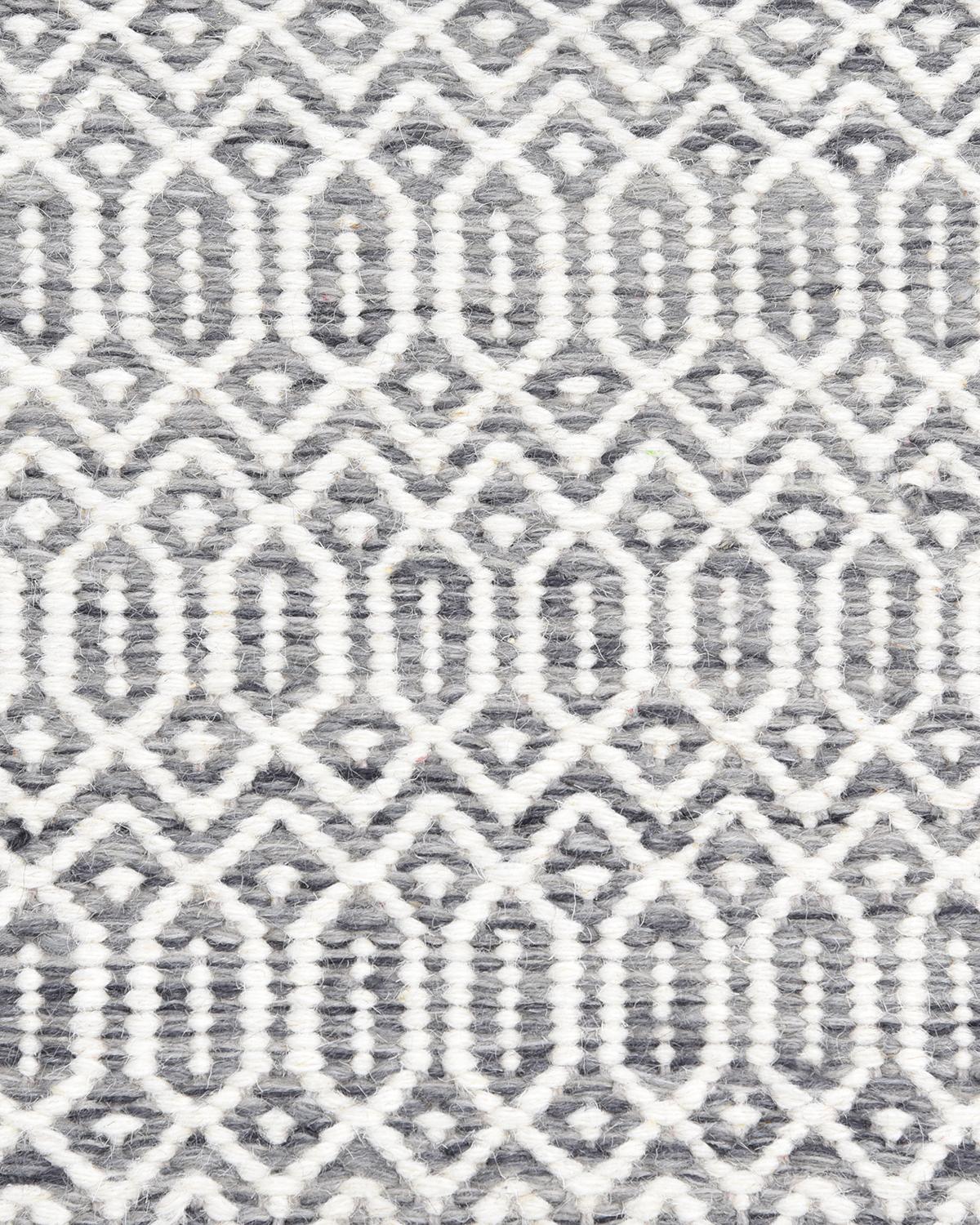 Handgewebter Flachgewebe-Teppich aus Alabaster, Übergangsstil (Sonstiges) im Angebot