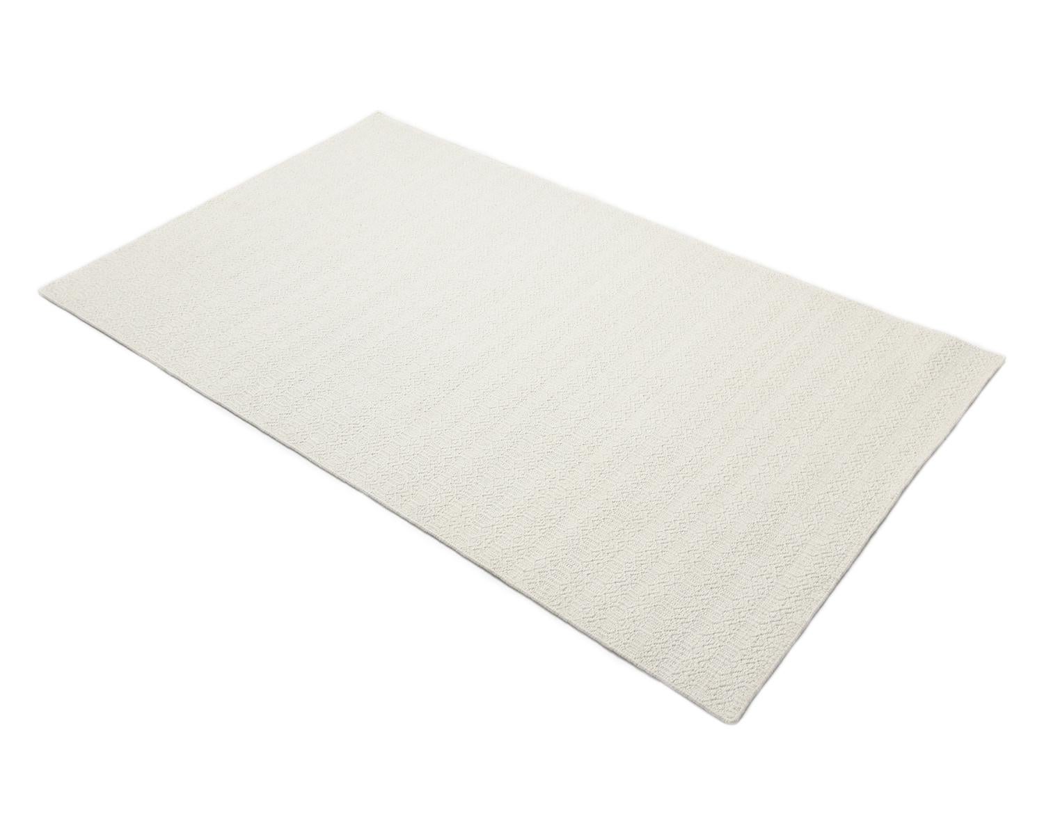 Wool Chatham, Transitional Flat-Weave Handwoven Area Rug, Ivory For Sale