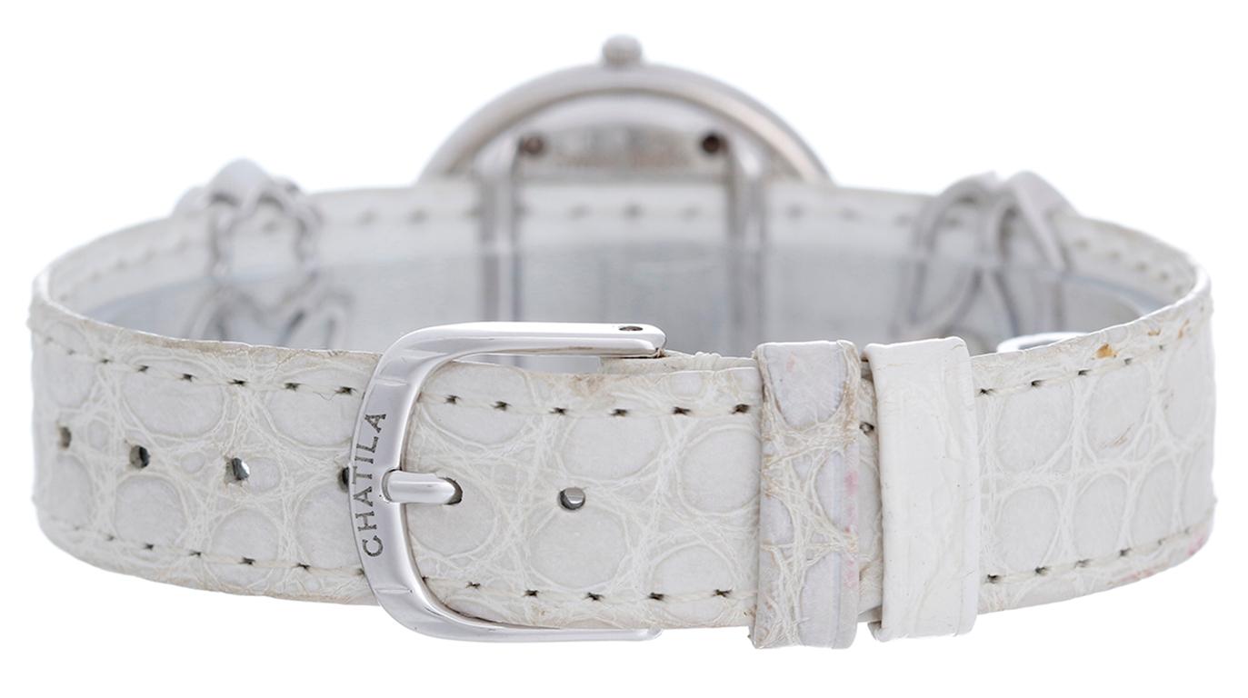 Chatila Ladies White Gold Diamond Pave Arc-en-Ciel Wristwatch In Excellent Condition In Dallas, TX