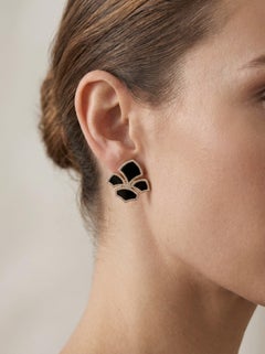 Chatila Onyx & Diamond Clip-On Earrings, 18KT Gold