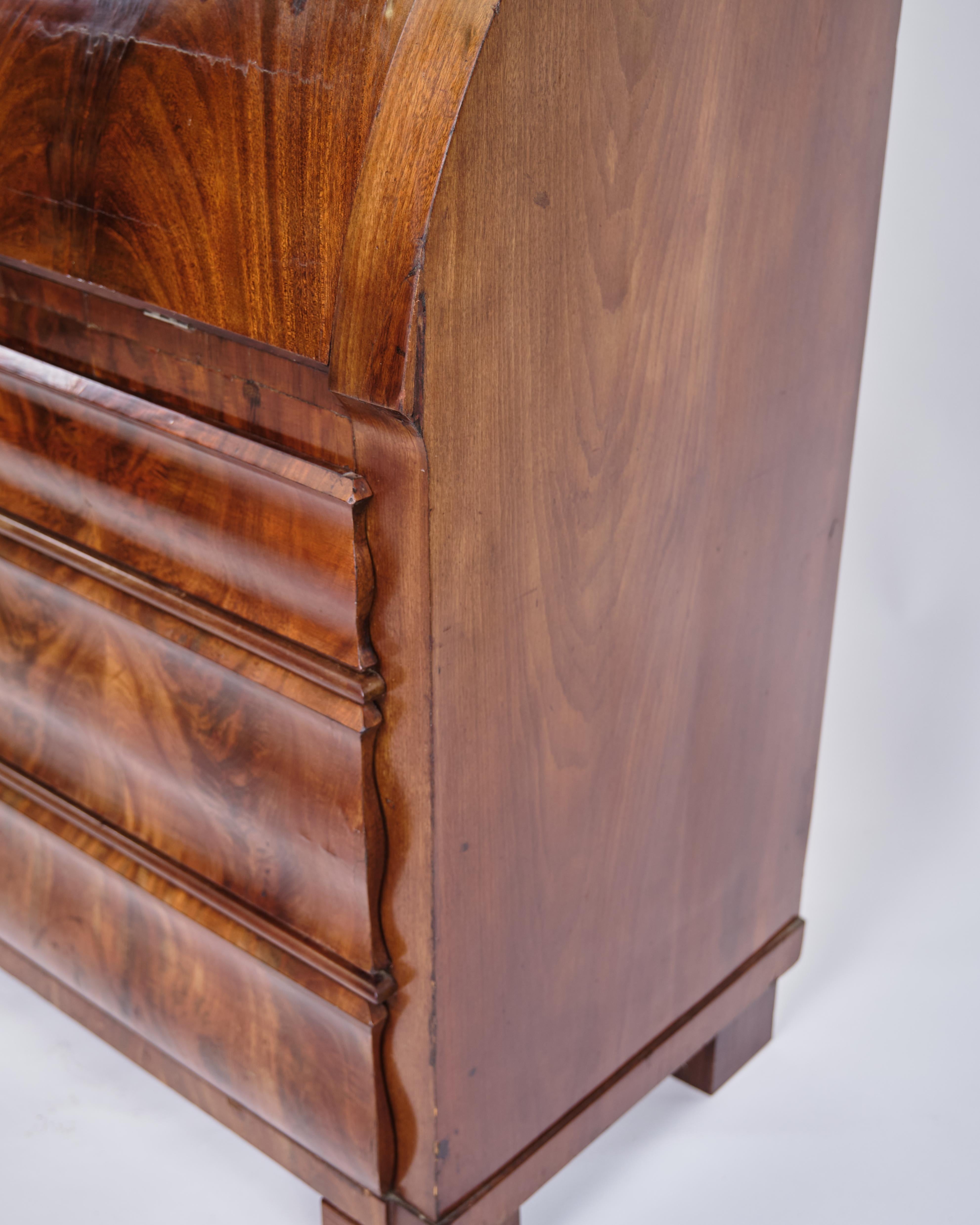 Inizio XIX secolo Chatol a 3 cassetti in mogano lucidato a mano, ebanisteria danese del 1820 in vendita