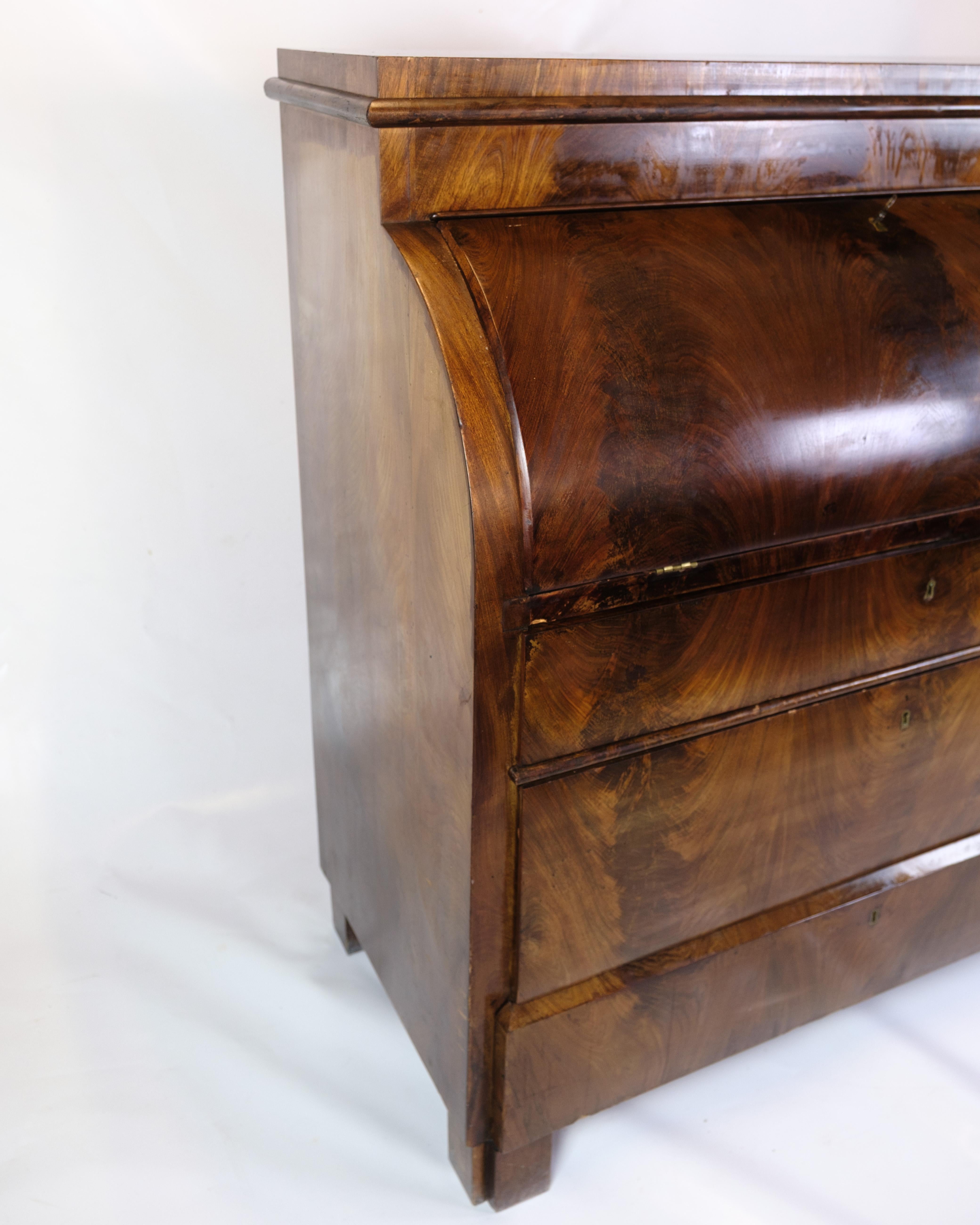 Mid-Century Modern Chatol With Four Drawers Made In Hand Polished Mahogany From 1820s For Sale