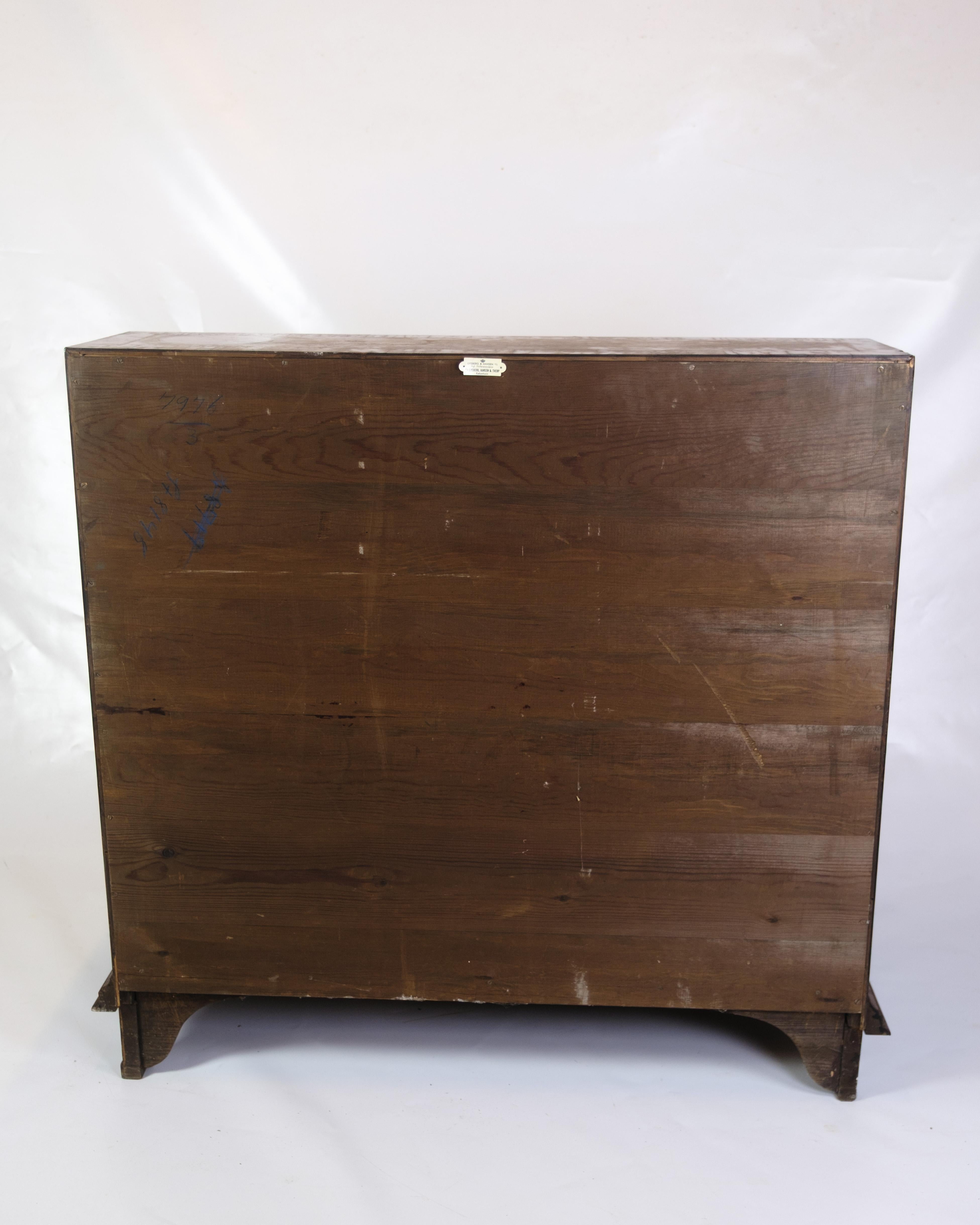 Chatol With Intersia & Four Drawers Made In Ligth Walnut From Lysberg & Hansen For Sale 4