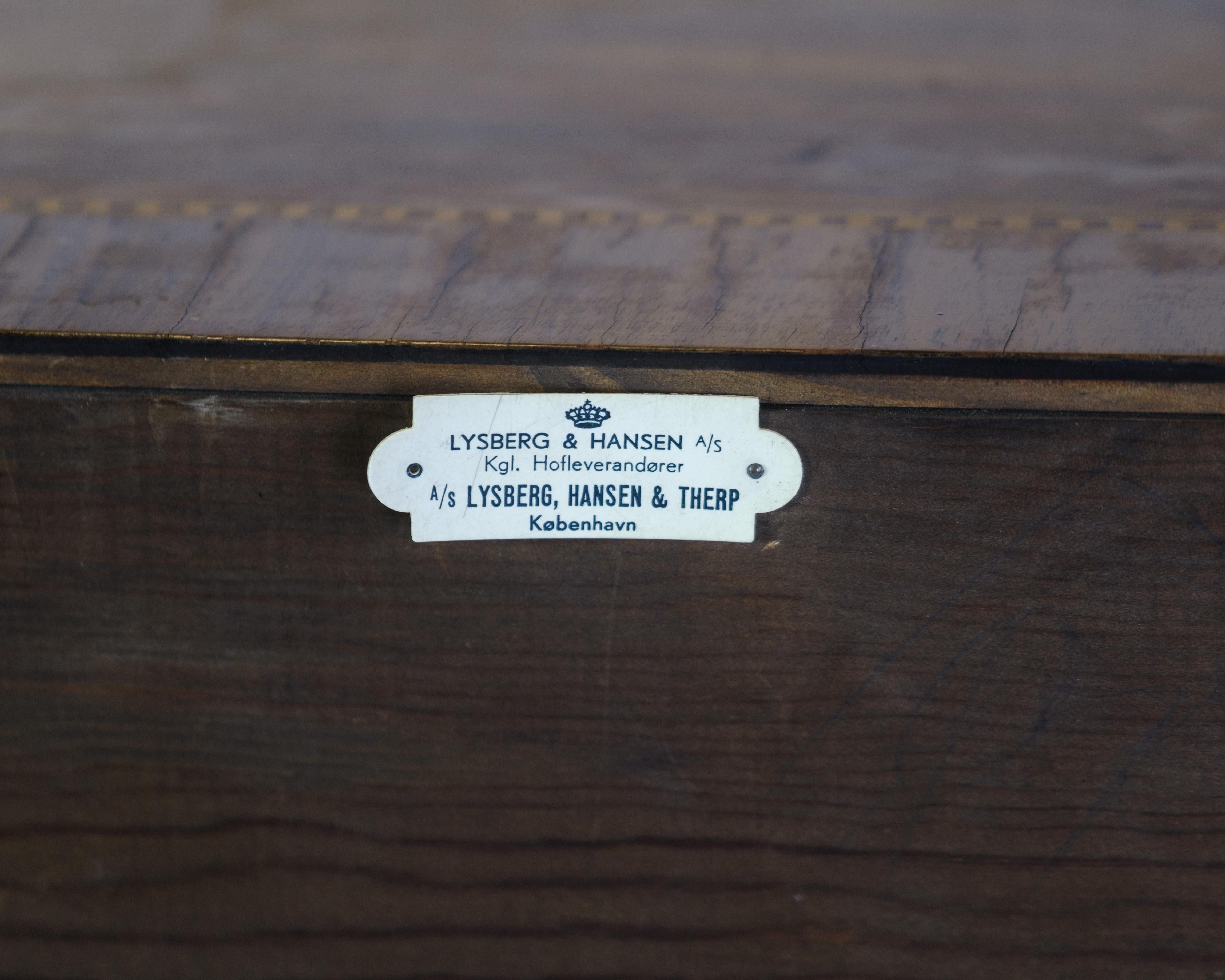 Chatol With Intersia & Four Drawers Made In Ligth Walnut From Lysberg & Hansen For Sale 5