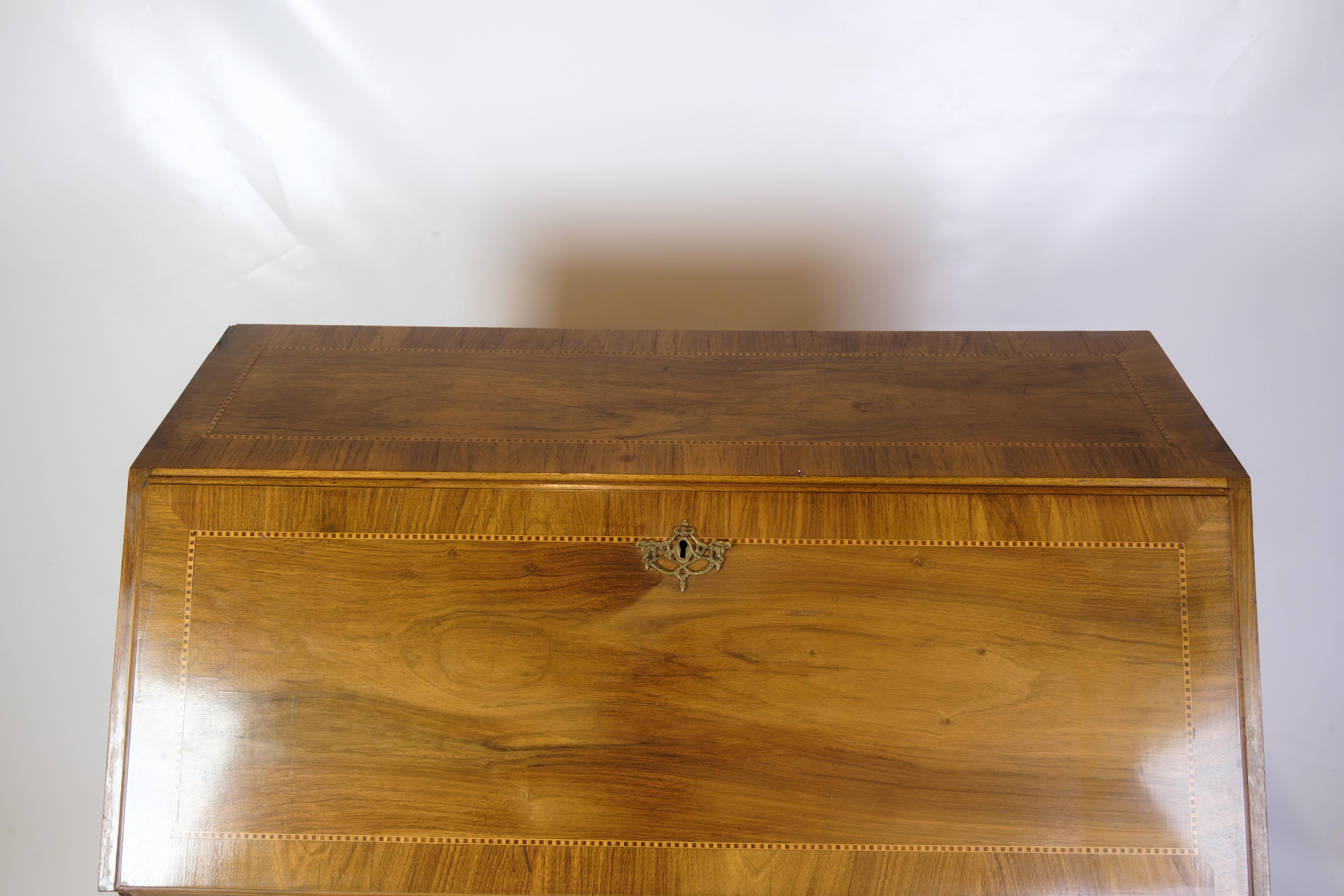 Chatol With Intersia & Four Drawers Made In Ligth Walnut From Lysberg & Hansen For Sale 6
