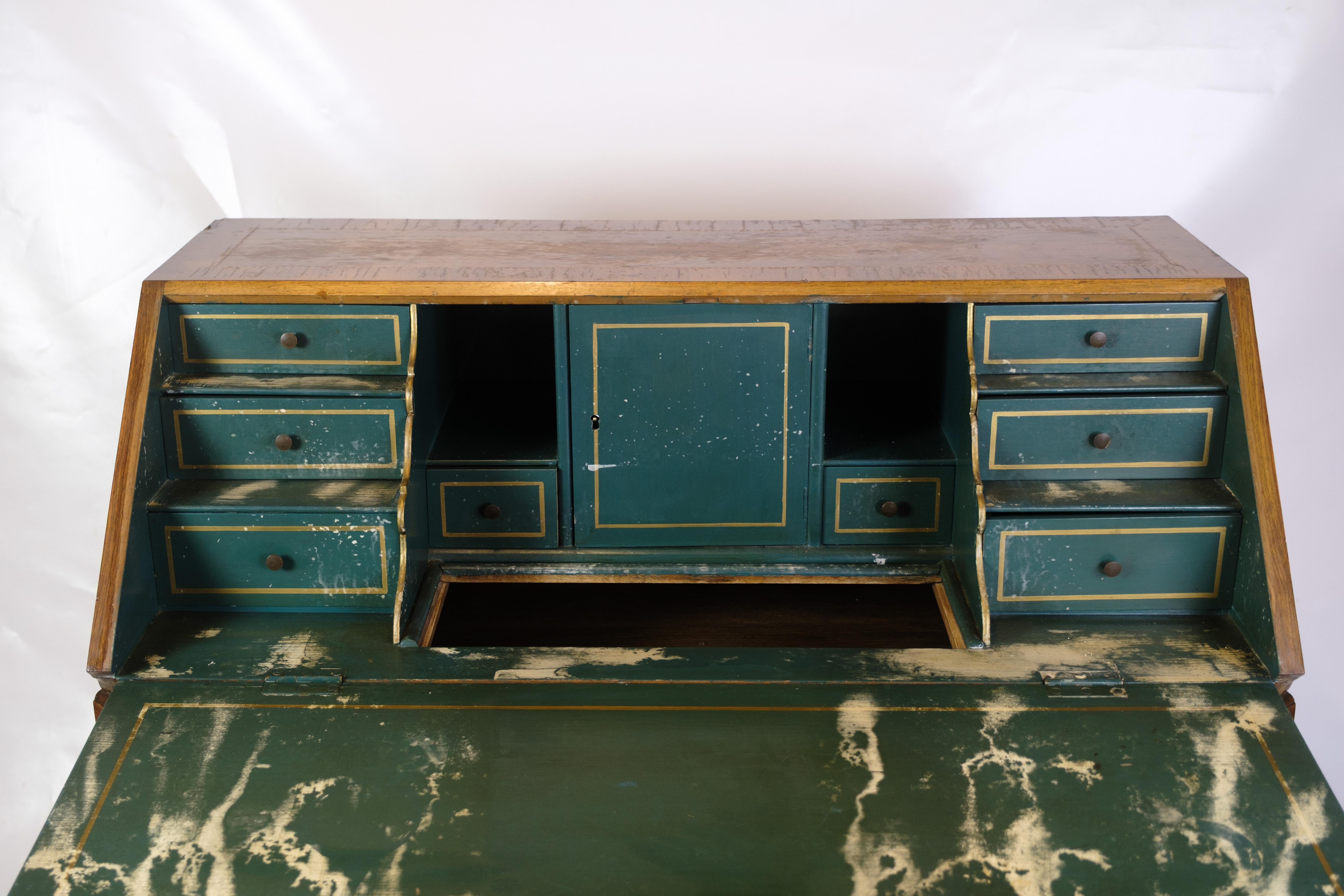 Chatol With Intersia & Four Drawers Made In Ligth Walnut From Lysberg & Hansen For Sale 9