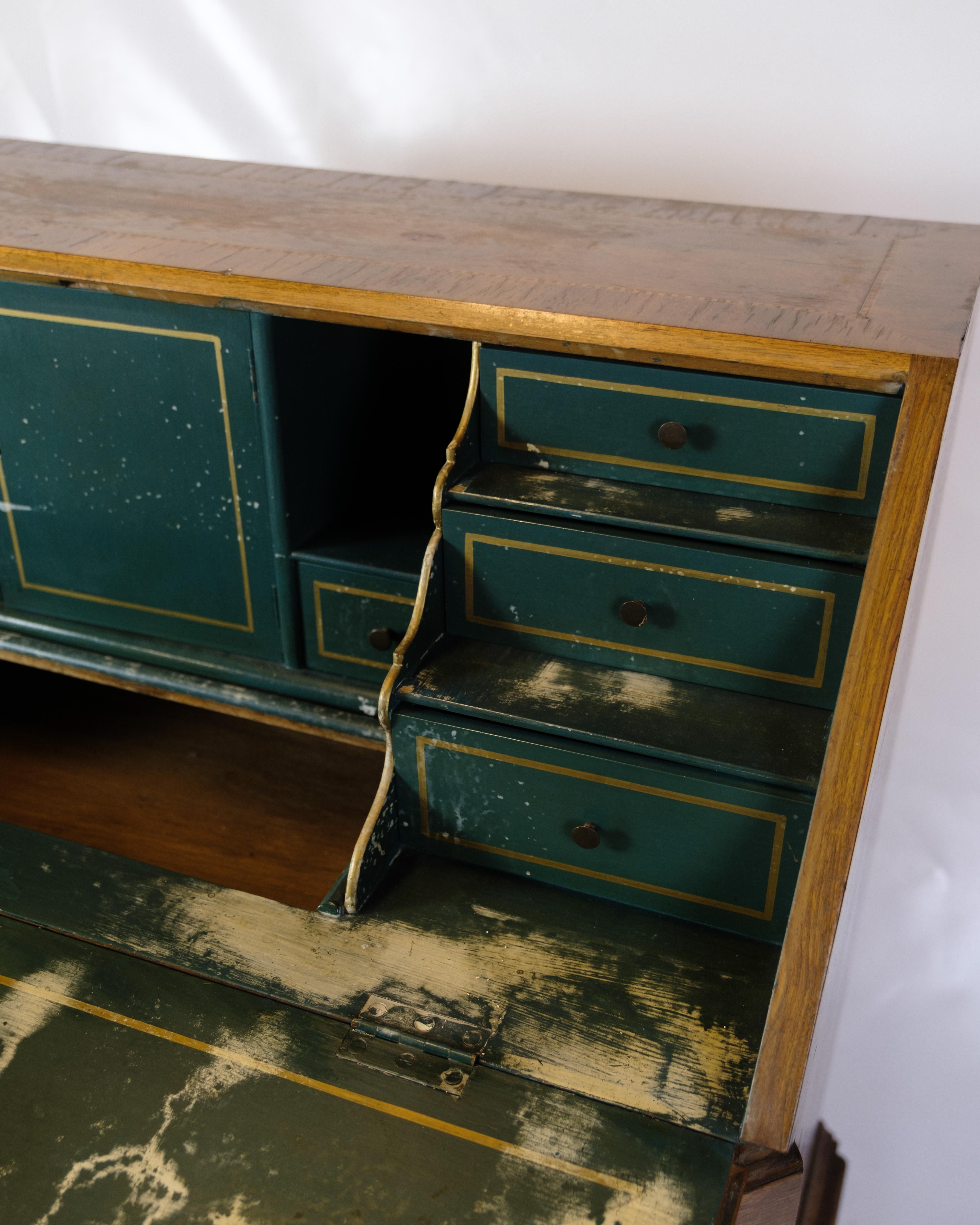 Chatol With Intersia & Four Drawers Made In Ligth Walnut From Lysberg & Hansen For Sale 10