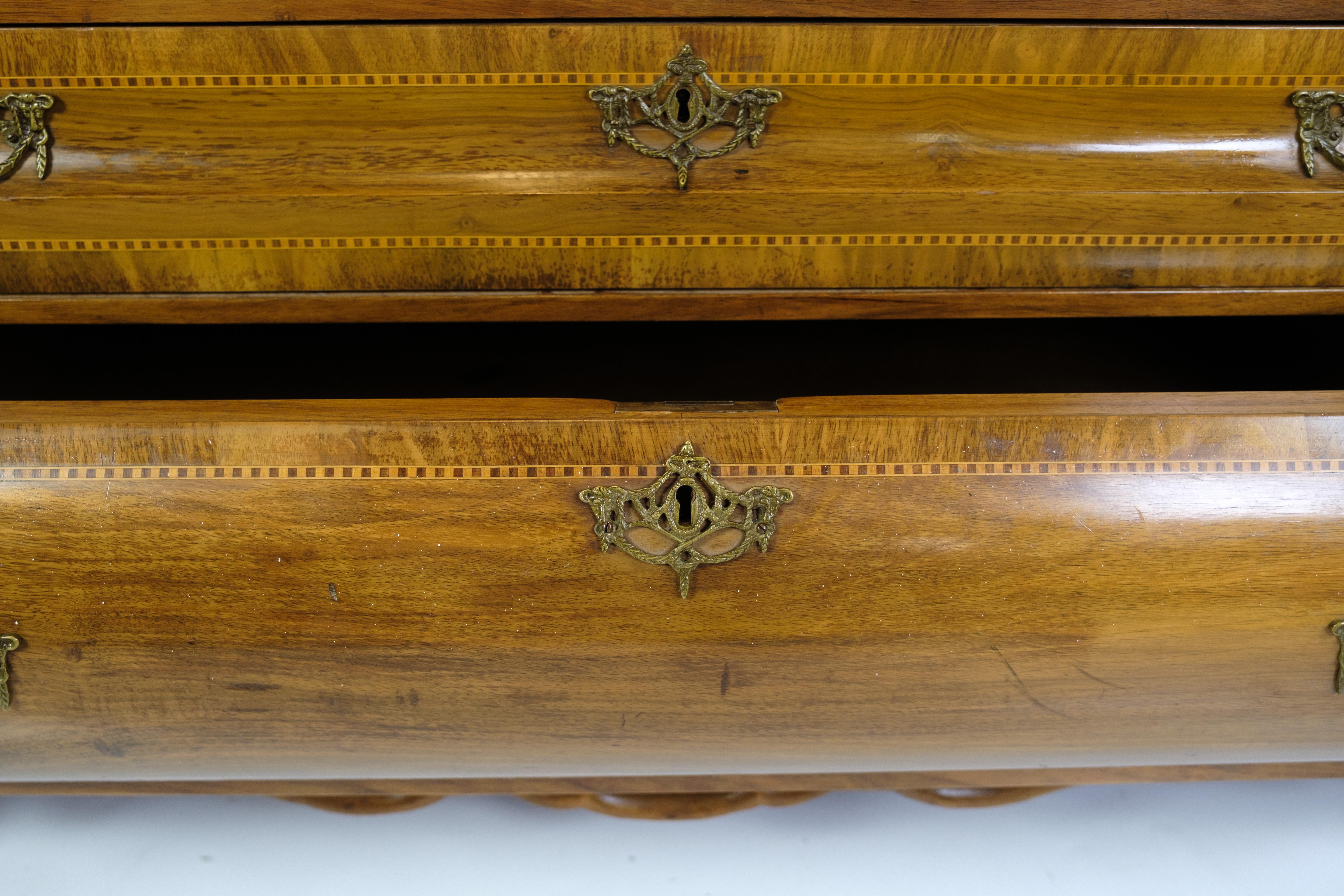Chatol With Intersia & Four Drawers Made In Ligth Walnut From Lysberg & Hansen For Sale 1