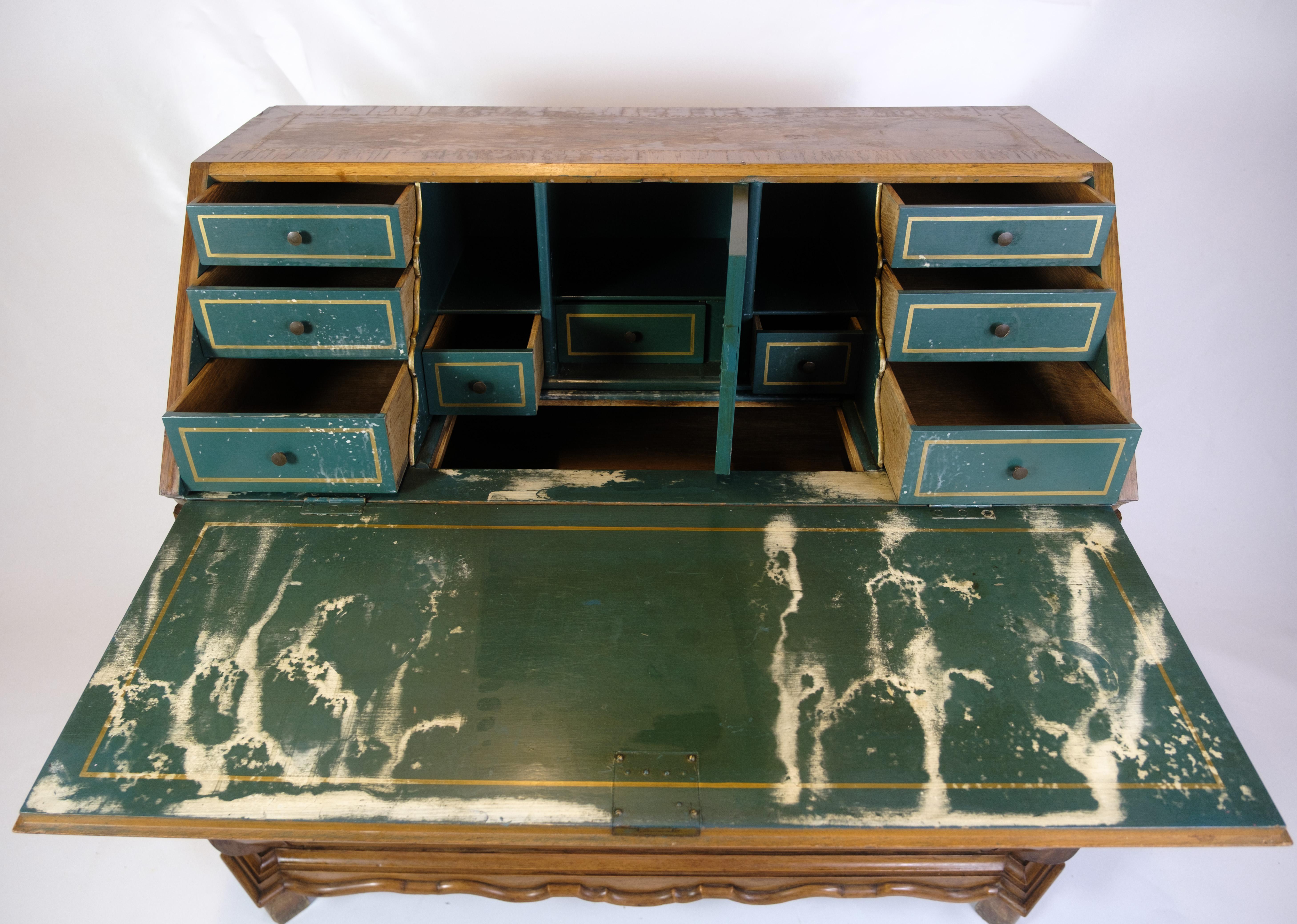 Chatol With Intersia & Four Drawers Made In Ligth Walnut From Lysberg & Hansen For Sale 2