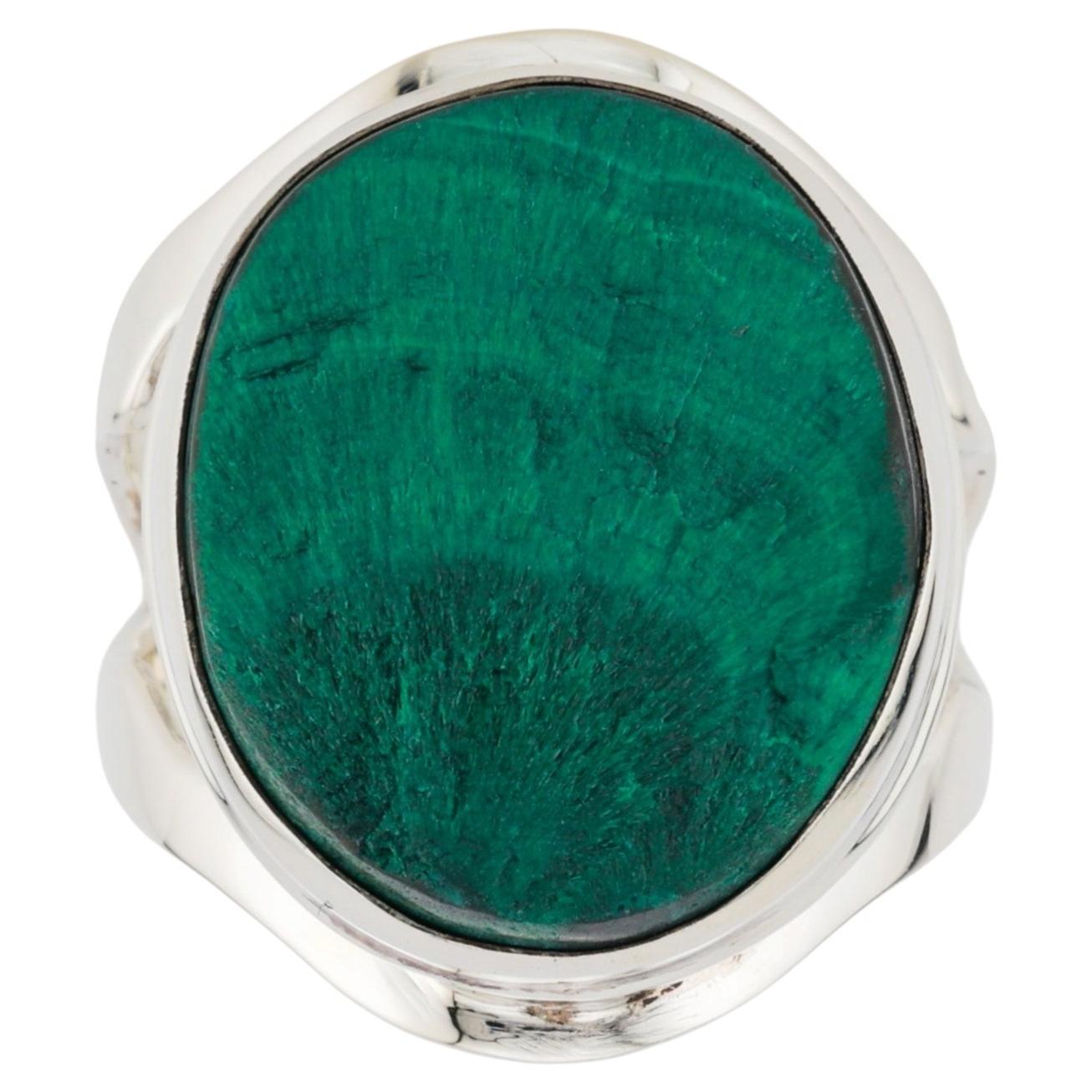 Chatoyant Malachit Silber Ring