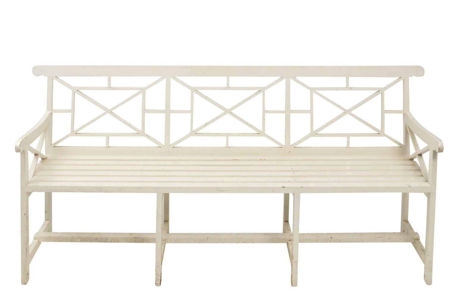 Late 20th Century Chatsworth Estate Painted Bench