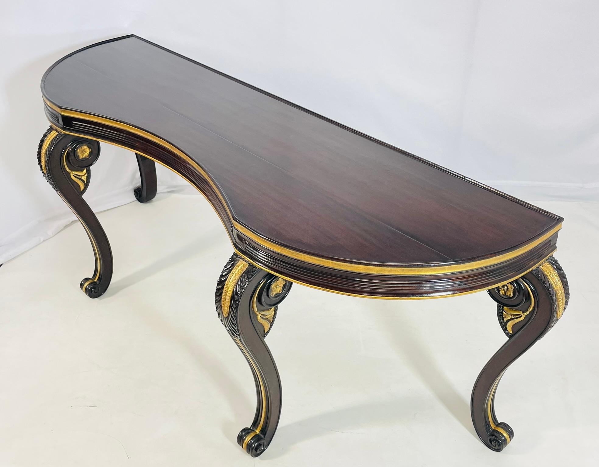 Postmoderne Console Chatsworth en acajou et bois doré par Dessin Fournir, Los Angeles en vente