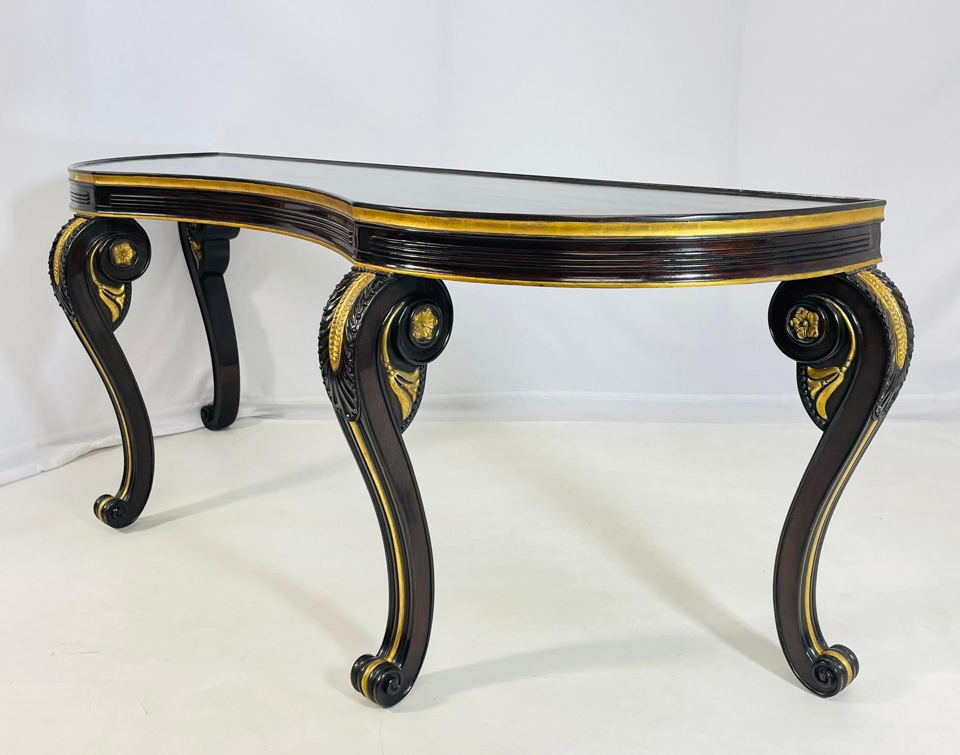 Américain Console Chatsworth en acajou et bois doré par Dessin Fournir, Los Angeles en vente