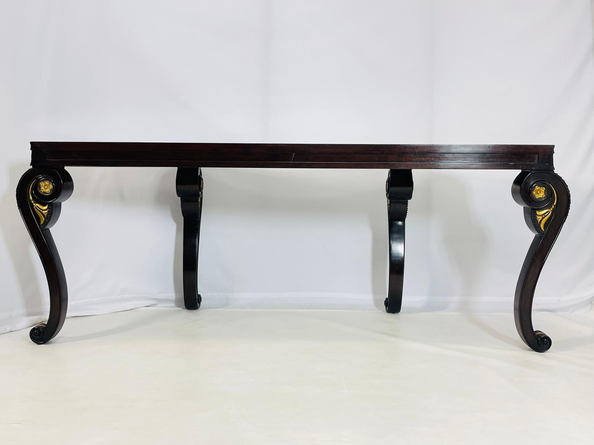 Console Chatsworth en acajou et bois doré par Dessin Fournir, Los Angeles en vente 2