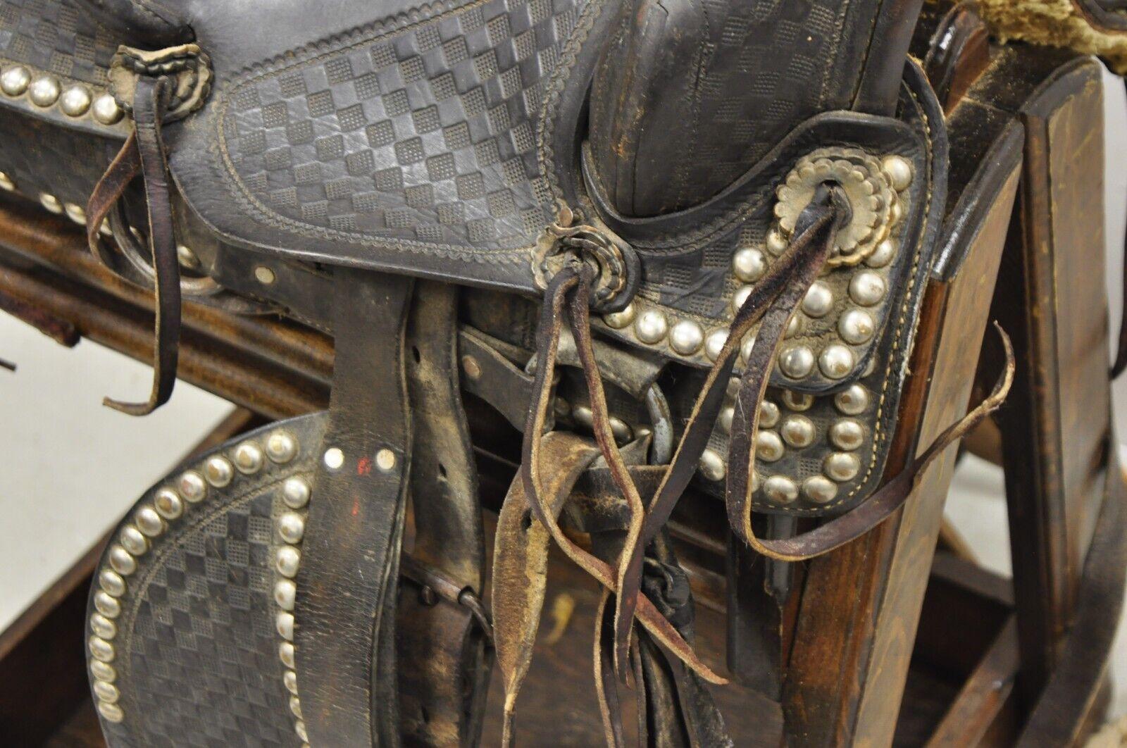 Chattanooga Saddlery Co Tex-West Brown Leather Studded Horse Show Saddle 12