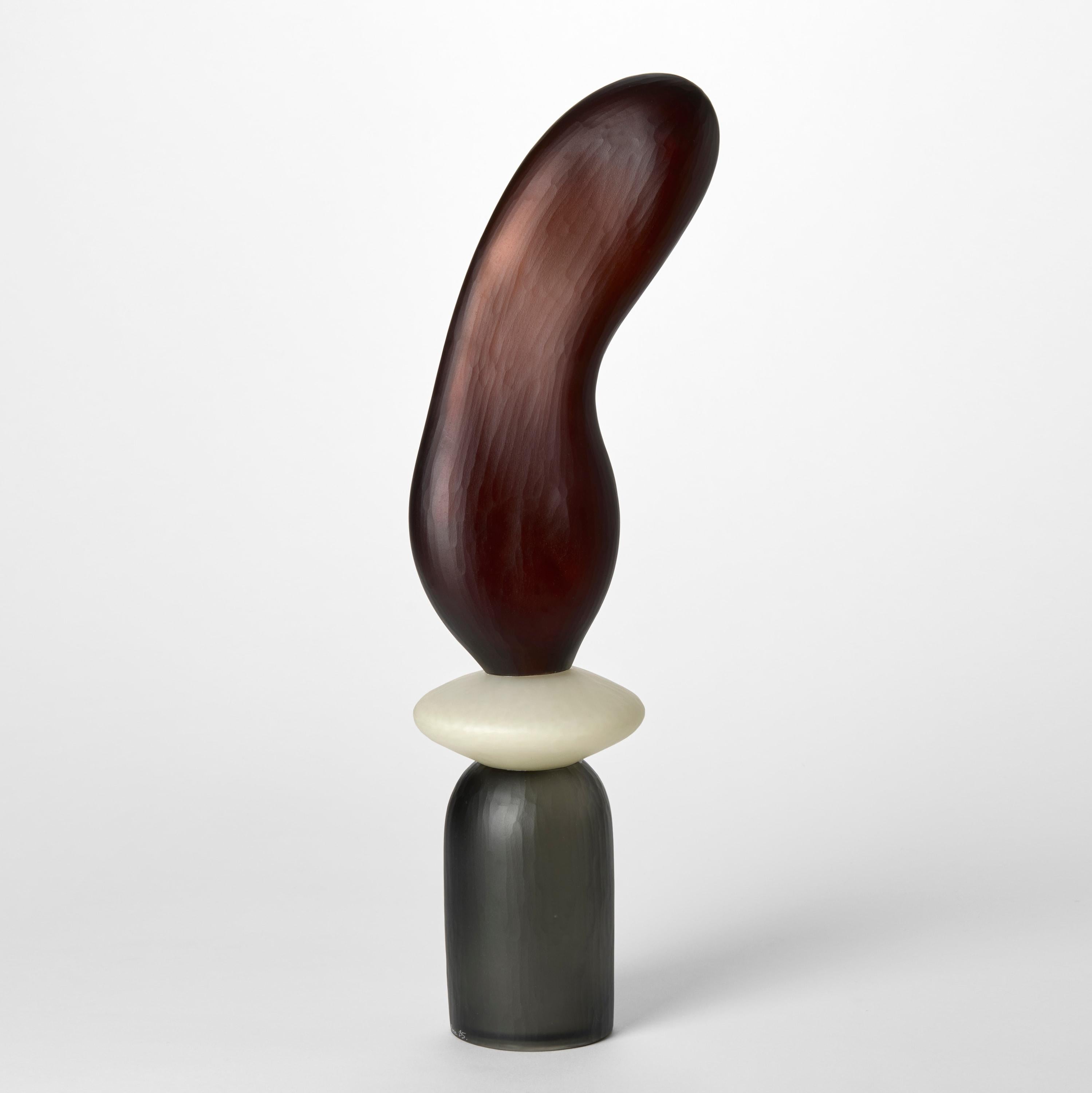 Organico moderno Whiting Classes VII, scultura in vetro soffiato marrone, bianco e grigio di A.A. Moore in vendita