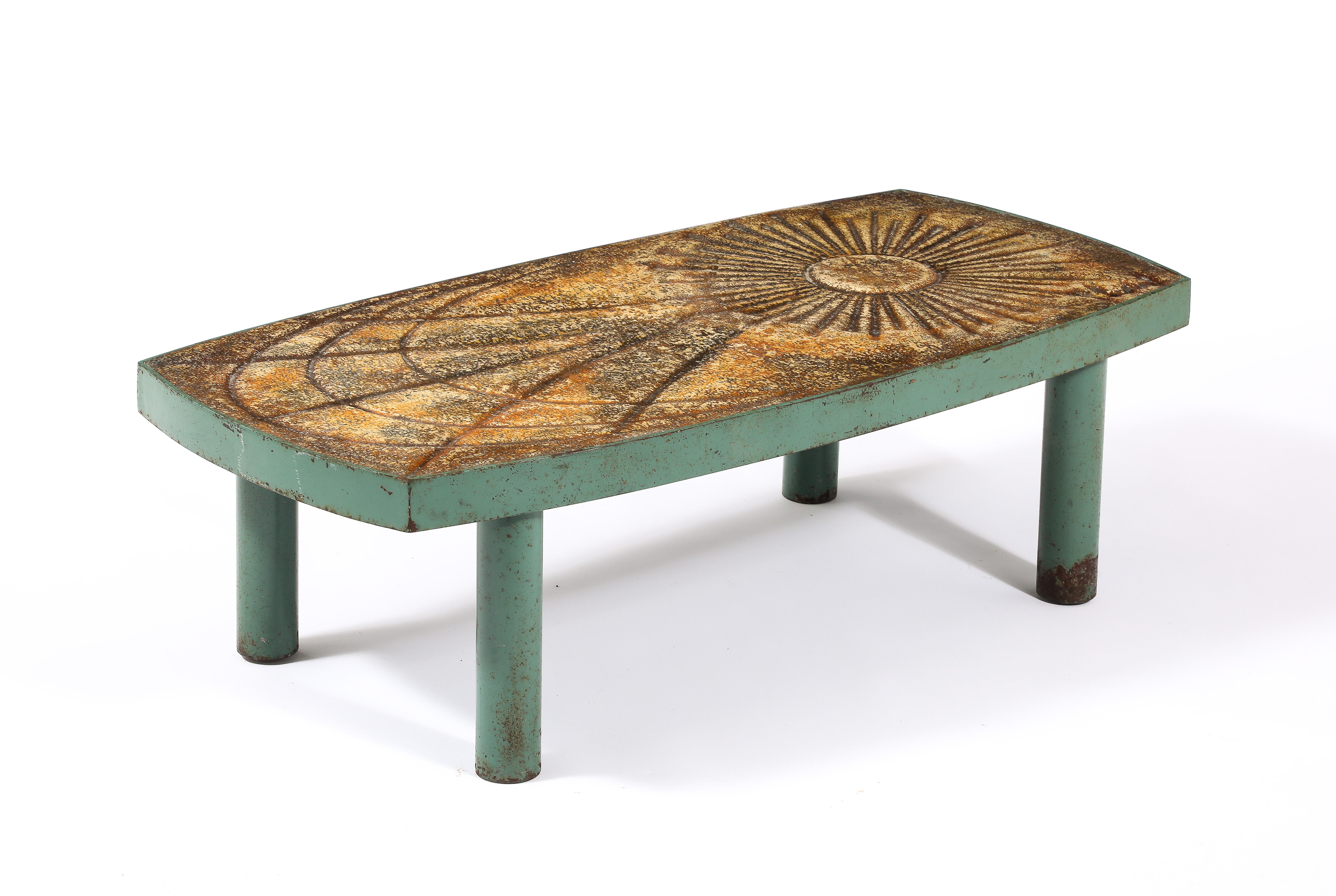 Couchtisch aus Beton und Metall von Chatty Valauris, Frankreich 1960er Jahre im Angebot 8