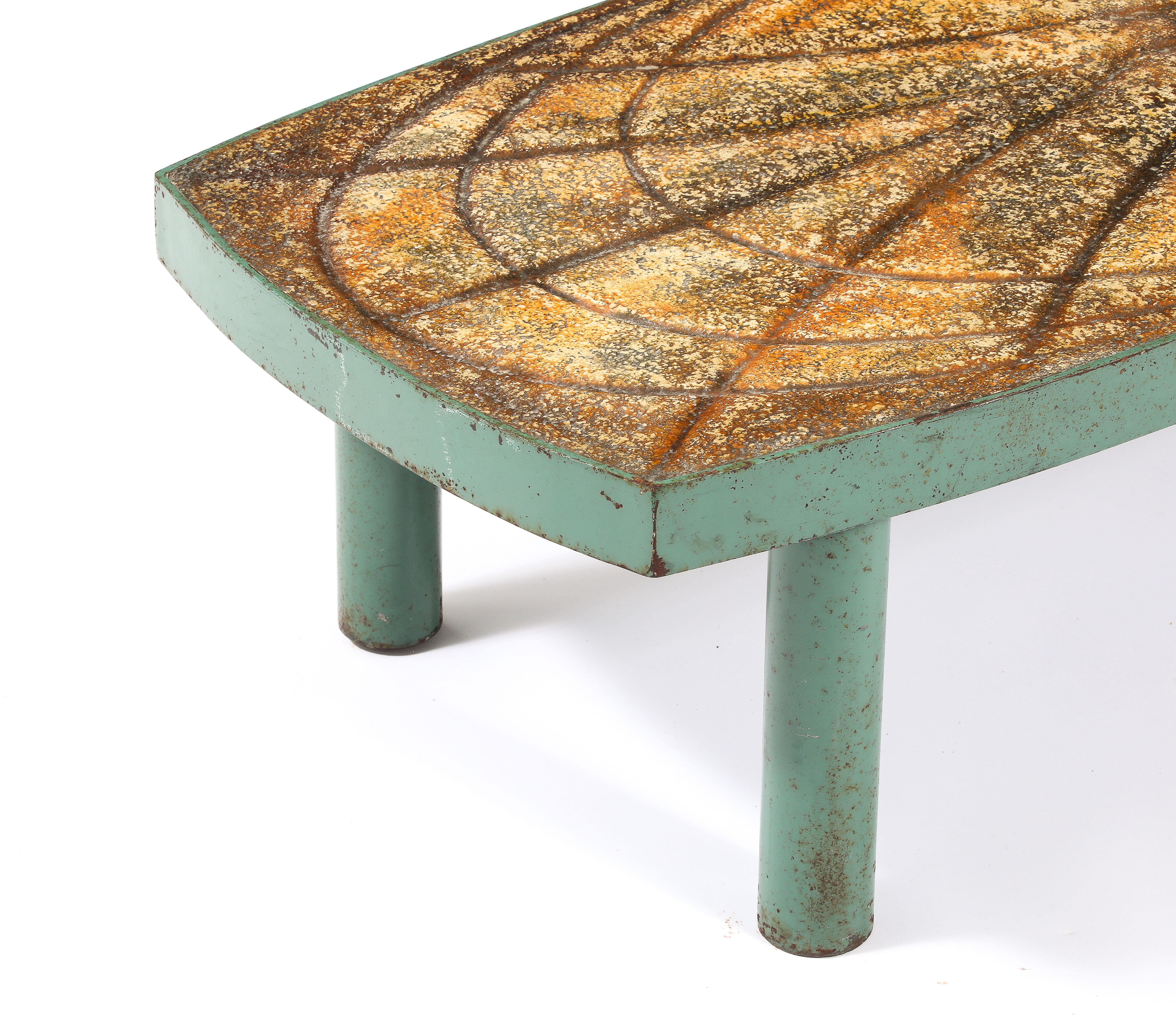 Couchtisch aus Beton und Metall von Chatty Valauris, Frankreich 1960er Jahre im Angebot 9