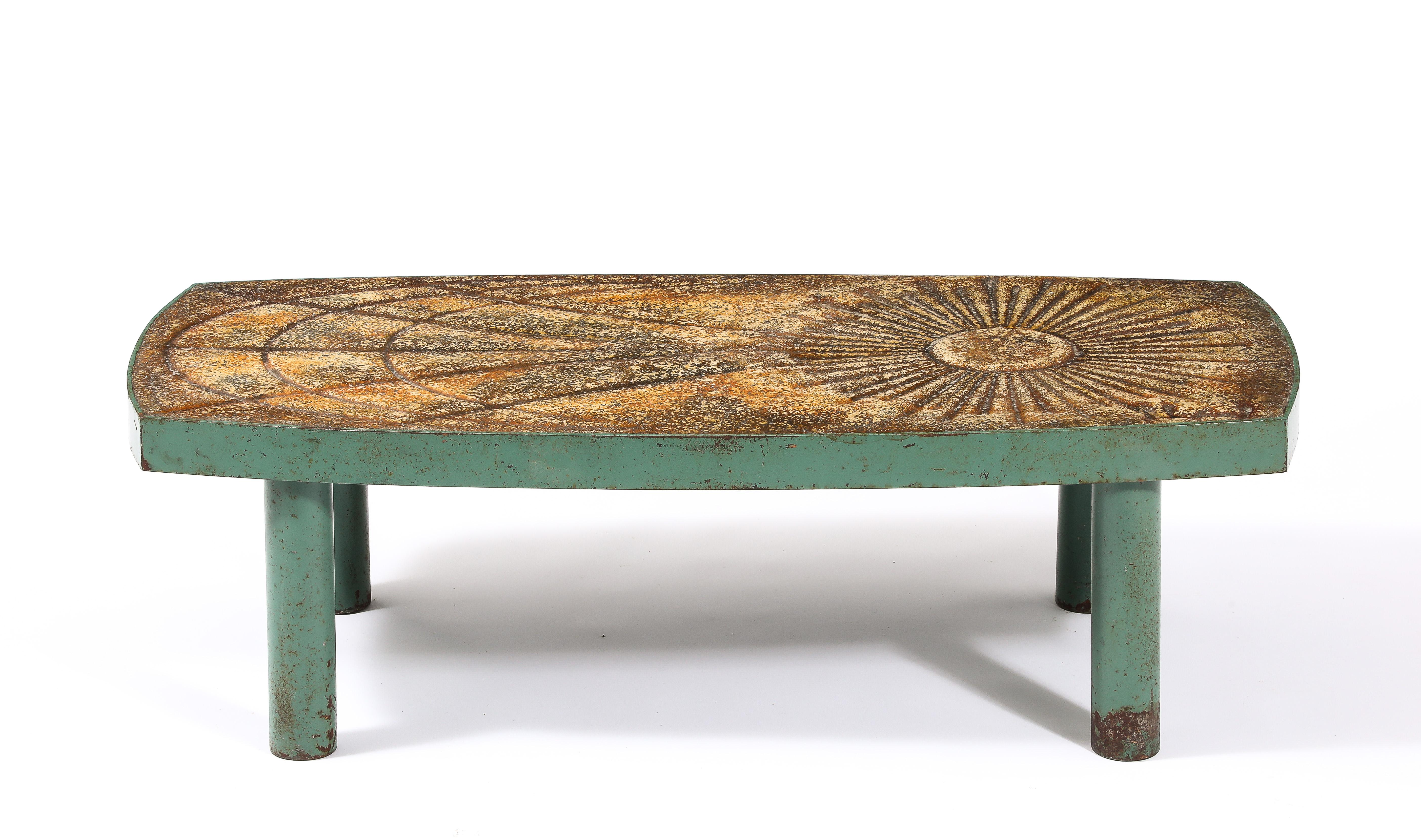 Couchtisch aus Beton und Metall von Chatty Valauris, Frankreich 1960er Jahre im Angebot 10