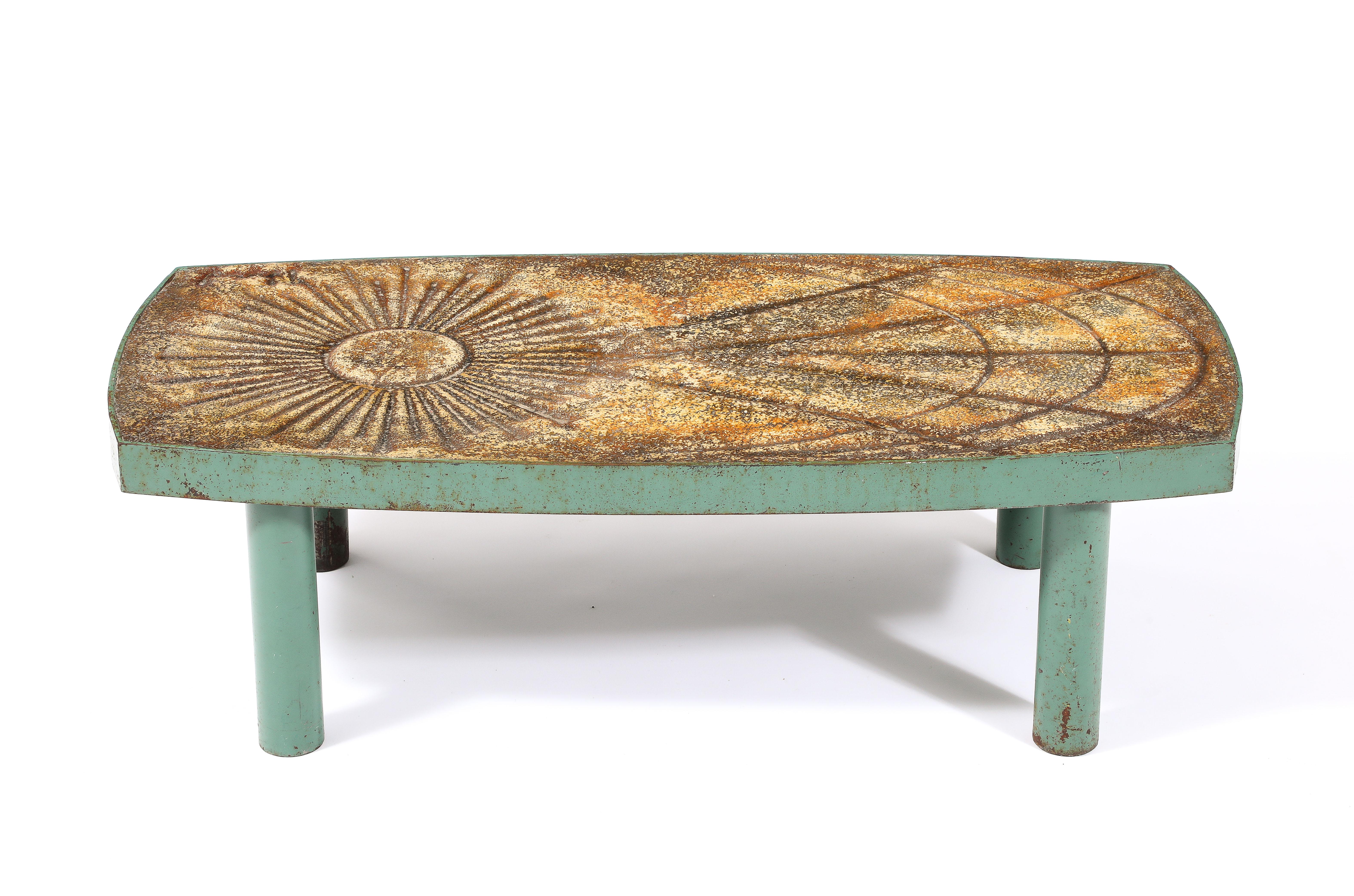 Couchtisch aus Beton und Metall von Chatty Valauris, Frankreich 1960er Jahre (Brutalismus) im Angebot