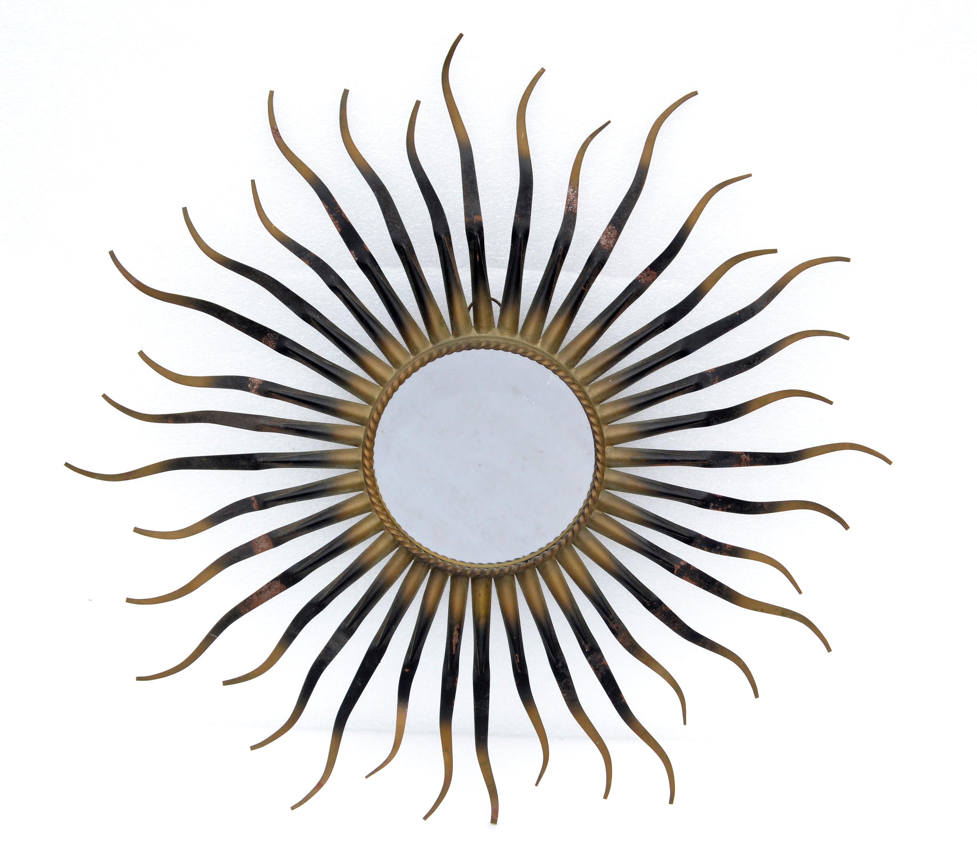 Chaty Sunburst Wall Mirror French Mid-Century Modern, 1960s For Sale 7