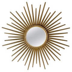 Chaty Vallauris 1950's Sunburst Convex Mirror (Miroir convexe)