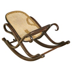 Chauffeuse Thonet Bentwood Cane Rocking Footstool