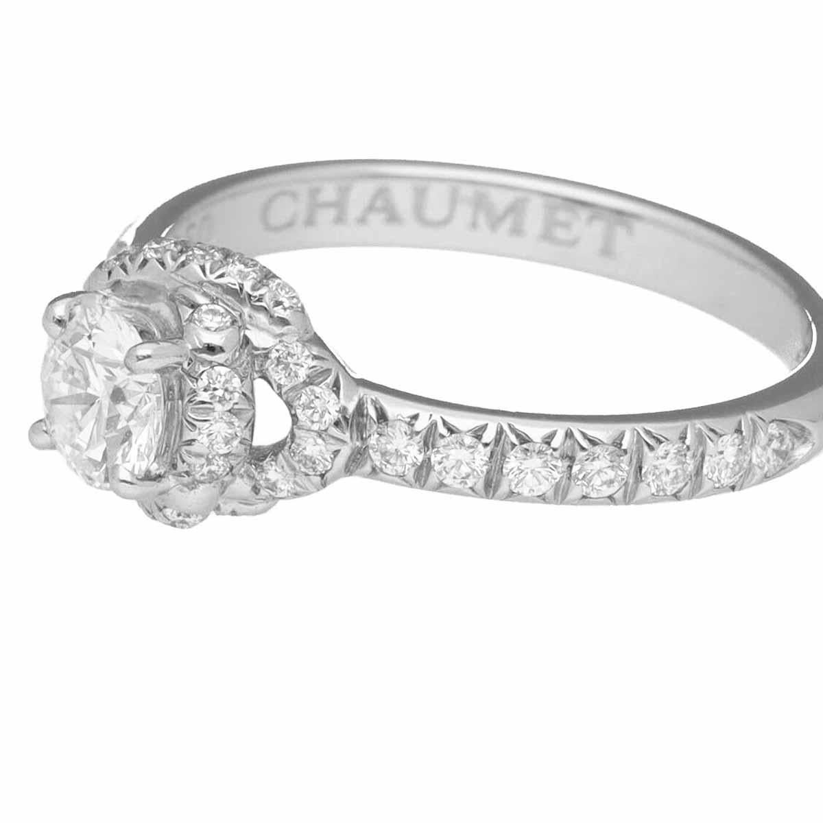 Chaumet 0.30 Carat Diamond Platinum Liens d'amour Solitaire Ring For Sale 2