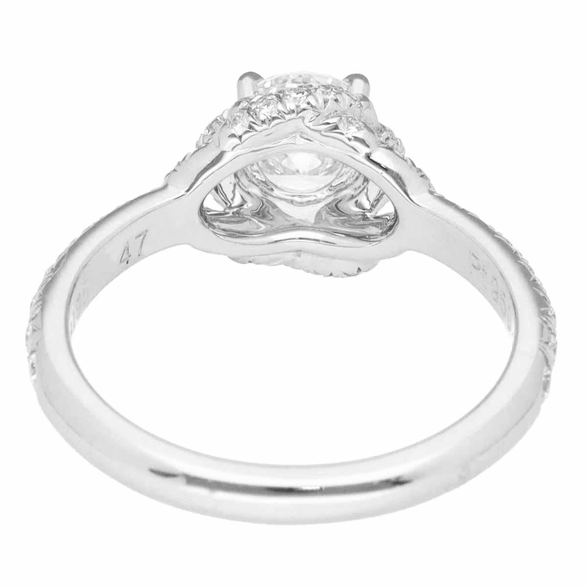 Round Cut CHAUMET Liens Damour Solitaire Diamond 0.54ct G-VVS1-3Ex Platinum Ring US 4 For Sale