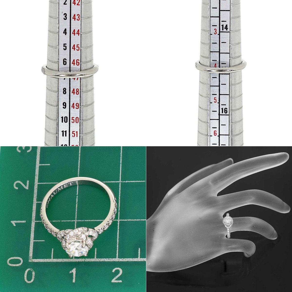 CHAUMET Liens Damour Solitaire Diamond 0.54ct G-VVS1-3Ex Platinum Ring US 4 In Good Condition For Sale In Tokyo, JP