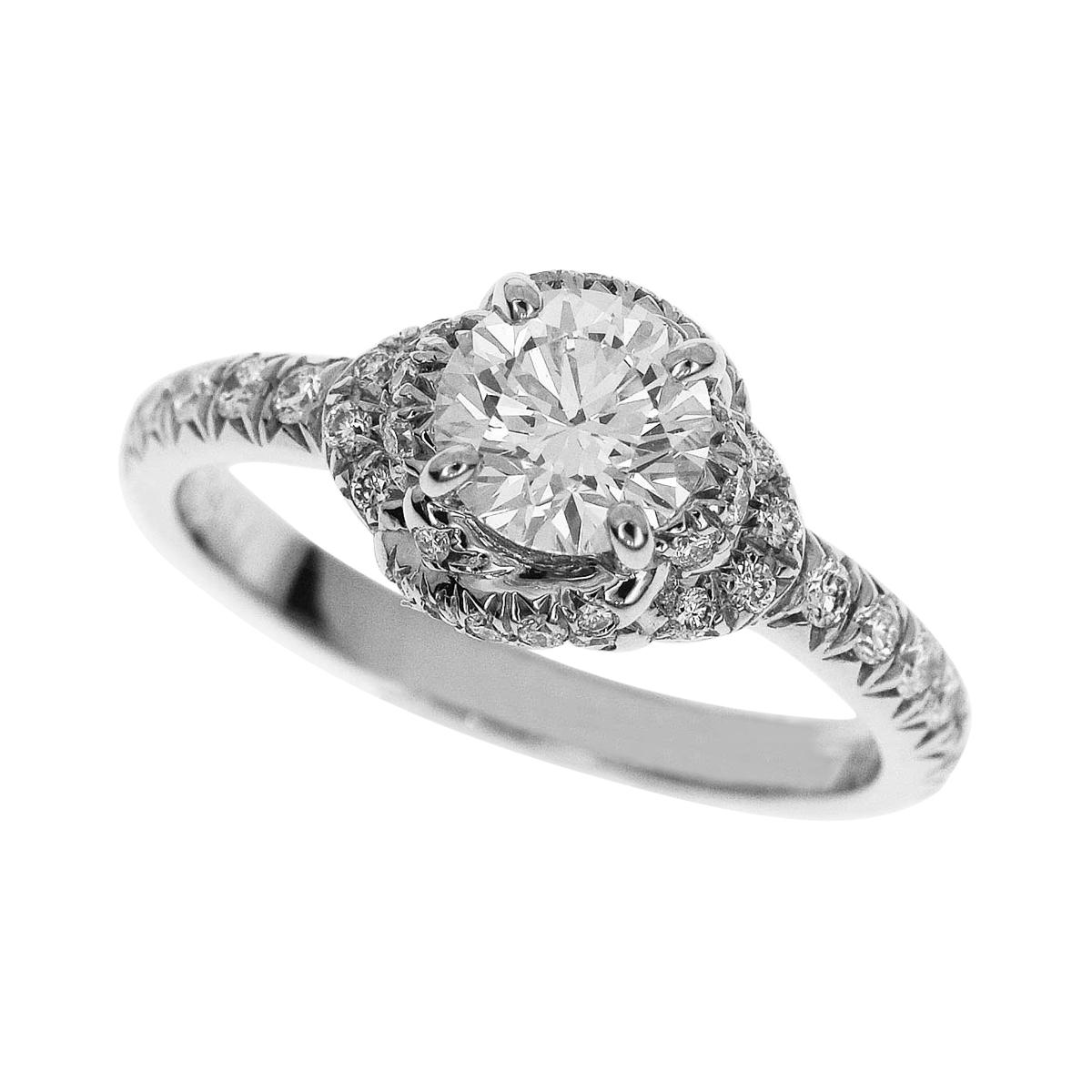 Chaumet 0.54 Carat Diamond Platinum Liens Damour Solitaire Ring For Sale