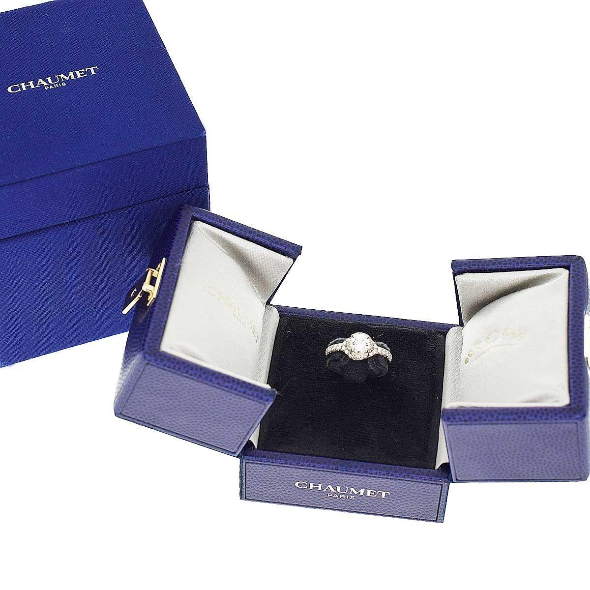 Women's Chaumet 0.54 Carat Diamond Platinum Liens Damour Solitaire Ring For Sale