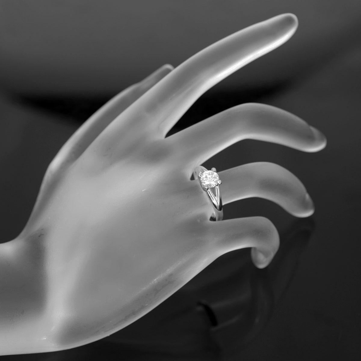 Chaumet 0.70 Carat GIA Diamond 950 Platinum Liens Solitaire Ring For Sale 3